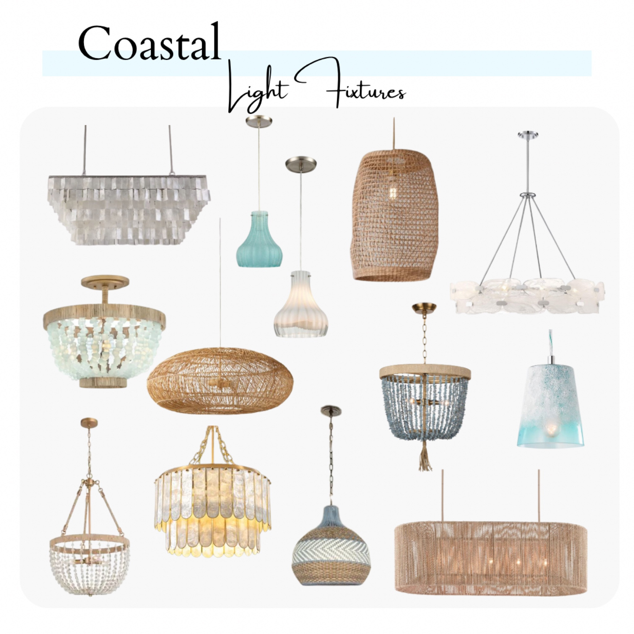 Coastal Light Fixtures ✨

Coastal Lighting / Modern Coastal Interior / Coastal Home / Coastal Home Ideas / White and Blue Home / Coastal Living / California Coastal

#LTKhome #LTKFind #LTKstyletip