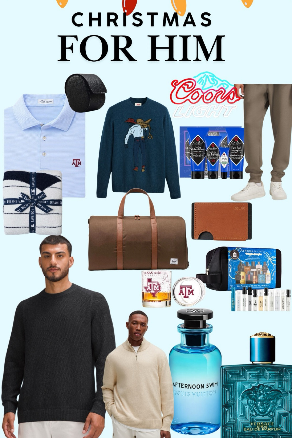 Christmas for Him! A present for a boyfriend or any family member. The price range varies so there’s something on here for anyone! The afternoon swim cologne is Louis Vuitton 

#LTKGiftGuide #LTKHoliday #LTKFindsUnder100