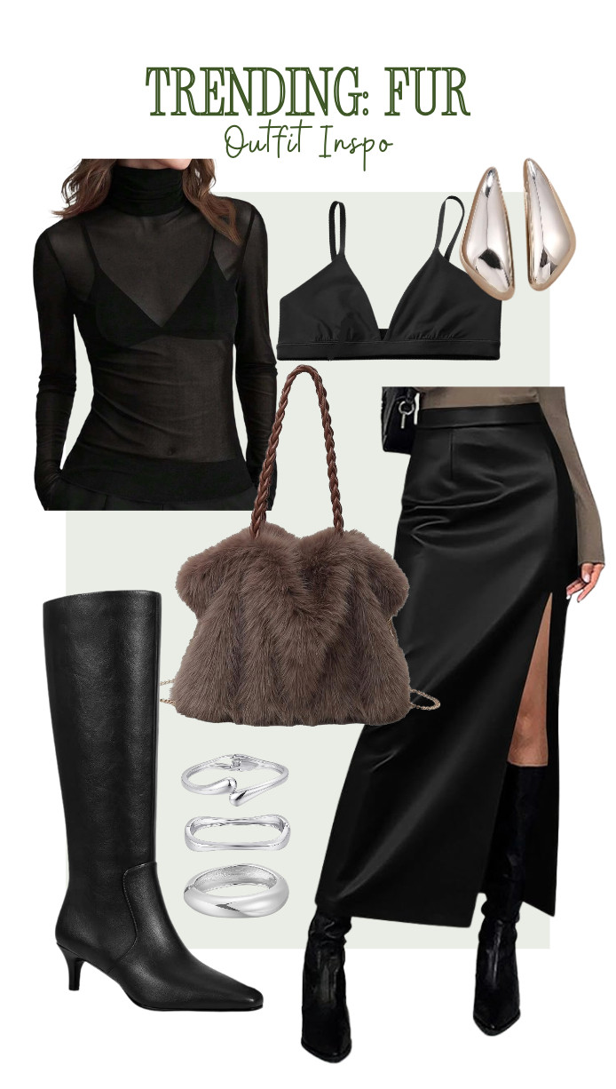 How To Style: Fur Bag  // Pair trendy fur accessories with chic, understated pieces to let the fur shine. 

 #LTKootd