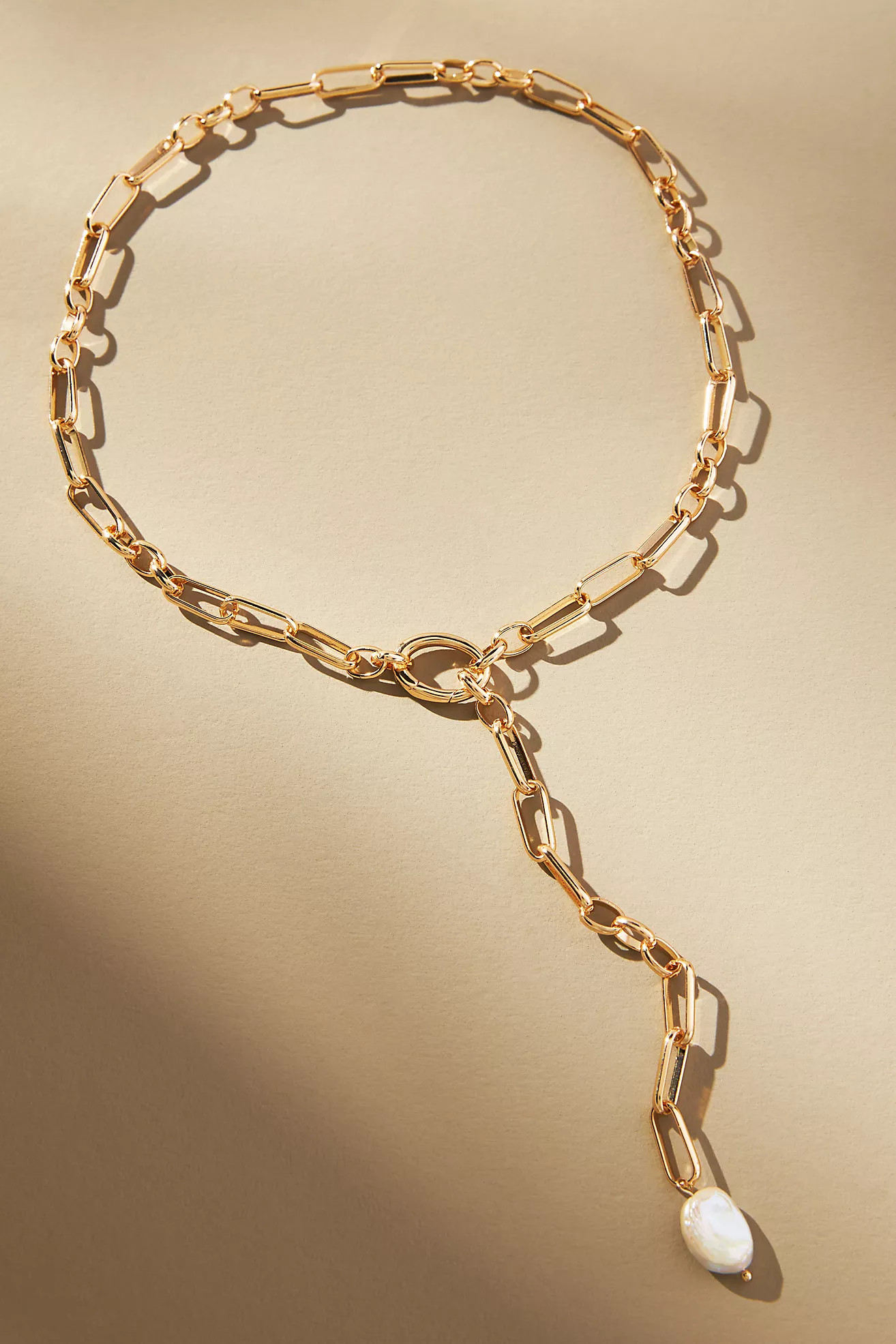 Paperclip Chain Lariat Necklace | Anthropologie (US)