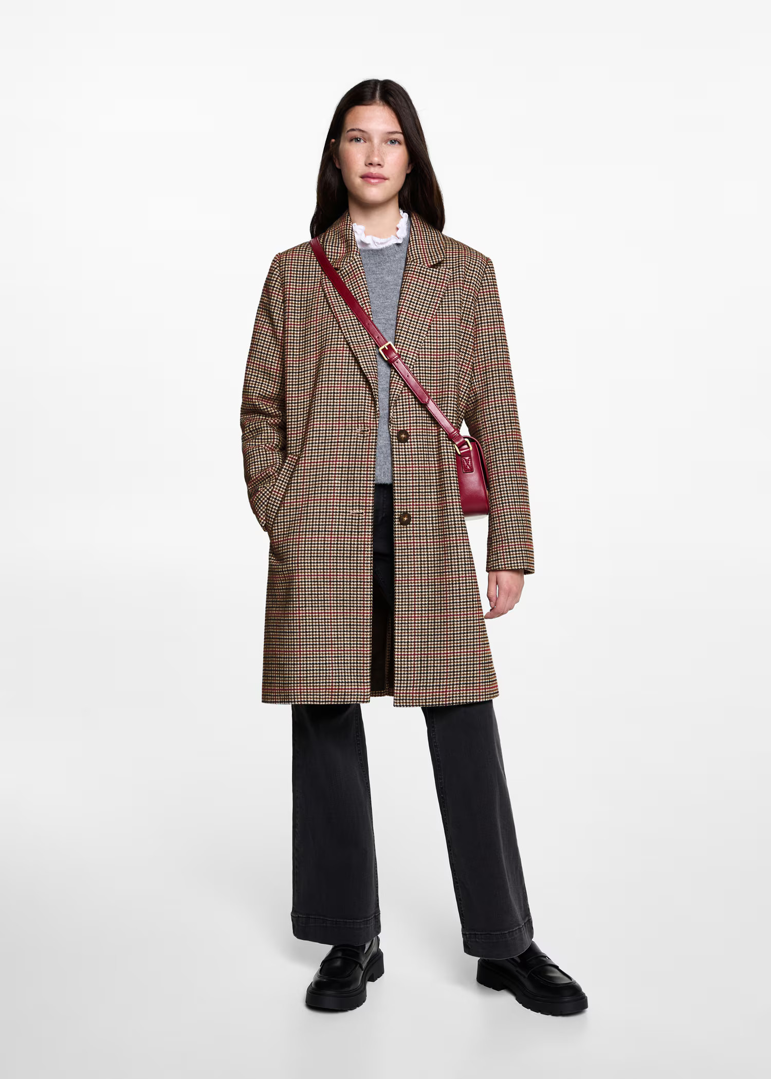 Houndstooth coat - Teen | MANGO USA | MANGO (US)