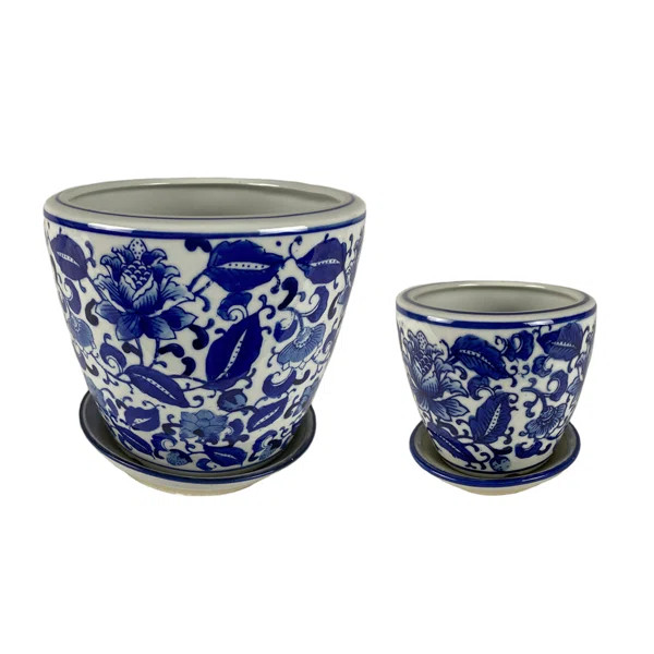 Lemi 2-Piece Porcelain Pot Planter Set | Wayfair North America