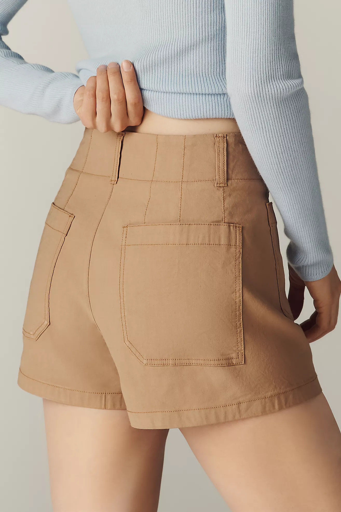 Maeve Colette Linen-Blend High-Rise Shorts | Anthropologie (US)