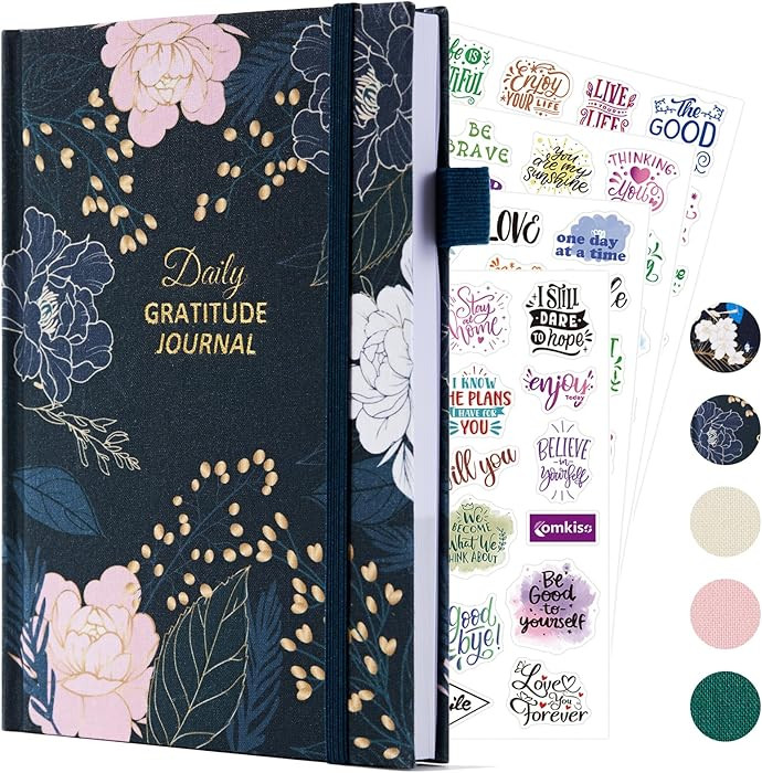Gratitude Journal with 4 Inspirational Stickers: Undated Daily Gratitude Journal for Women and Me... | Amazon (US)