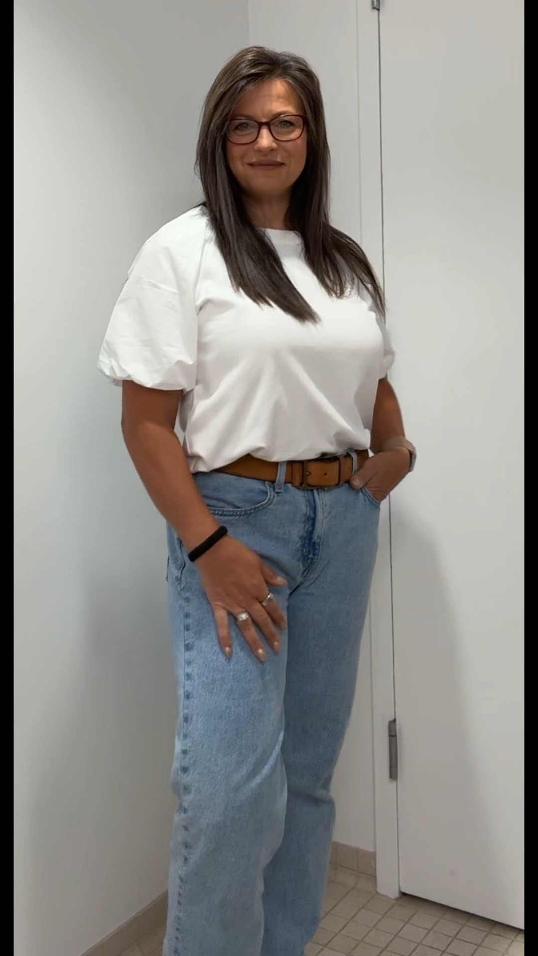Happy Tuesday!! Elevated casual look today, jeans (27) my normal Levi’s faves, Banana Republic cute blousy top (s) cotton body poplin sleeves, Nordstrom patten leather loafers.  

#LTKWorkwear #LTKOver40