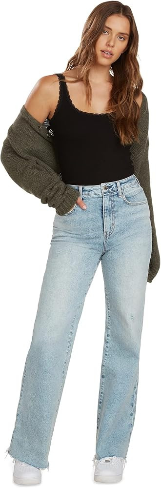 Roseland Womens Sunset High Rise Full Flare Wide Leg Jean | Amazon (US)