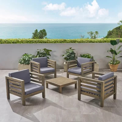 Maher Acacia 4 - Person Patio Conversation Set with Cushions | Wayfair North America