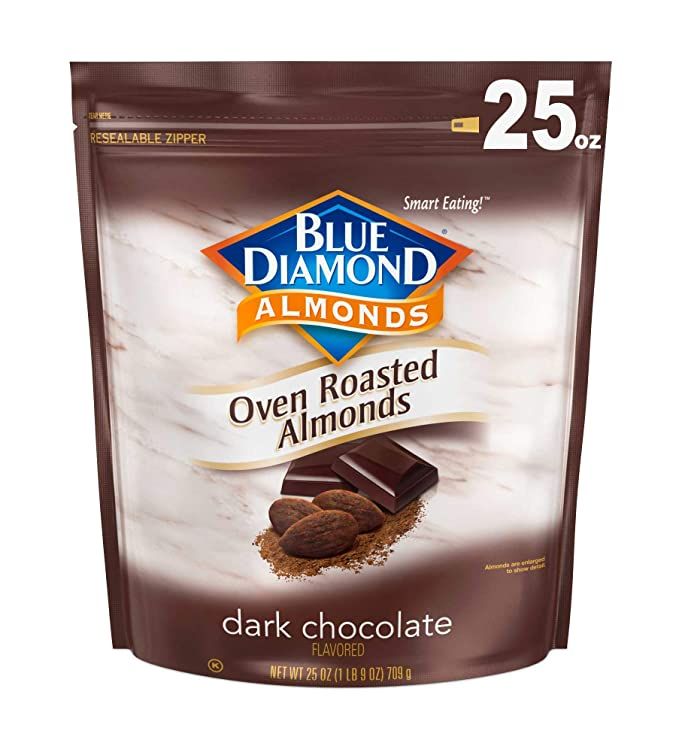 Blue Diamond Almonds Oven Roasted Dark Chocolate Flavored Snack Nuts, 25 Oz Resealable Bag (Pack ... | Amazon (US)