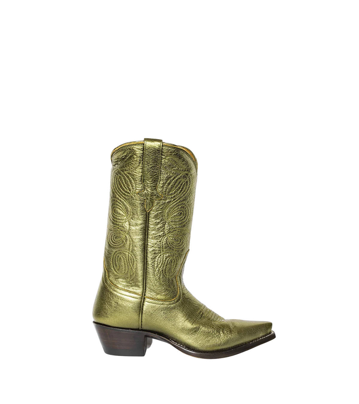 Sally - Metallic Olive Green | Women’s Midi Cowgirl Boot | Miron Crosby | Miron Crosby