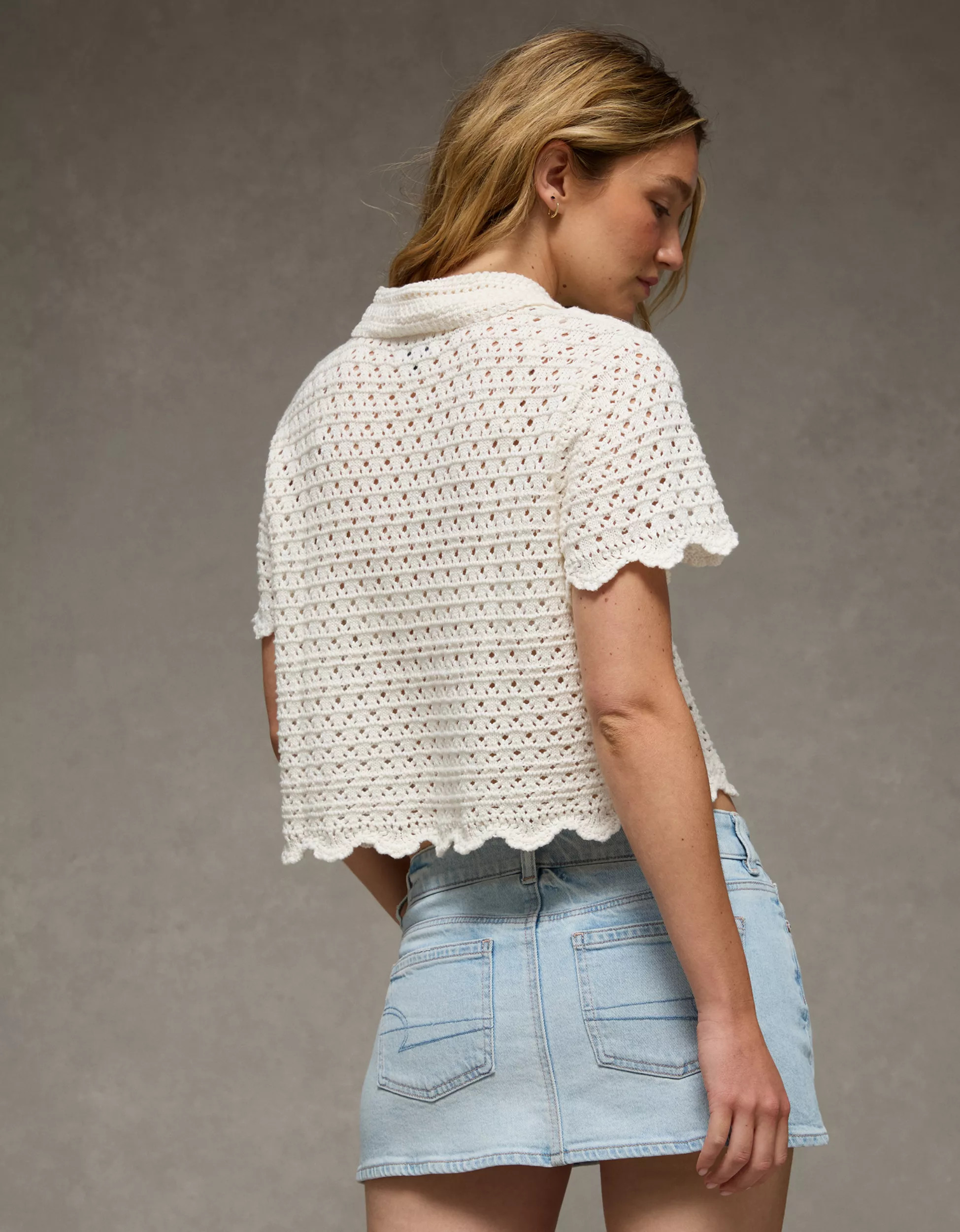 AE Button-Up Sweater Polo | American Eagle Outfitters (US & CA)