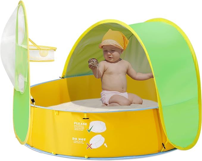 FBSPORT Baby Beach Tent, Kids Ball Pit Tent Paddling Pool, Baby Play Pool Tent, 50+ UPF Protectio... | Amazon (US)