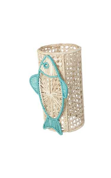 Ocean Blue Fin Medium Flower Vase  / With Glass Vase | Moda Operandi (Global)