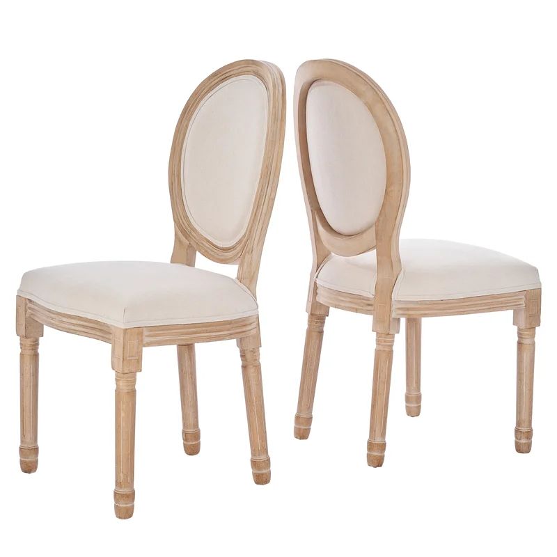Luella Linen King Louis Back Side Chair (Set of 2) | Wayfair North America