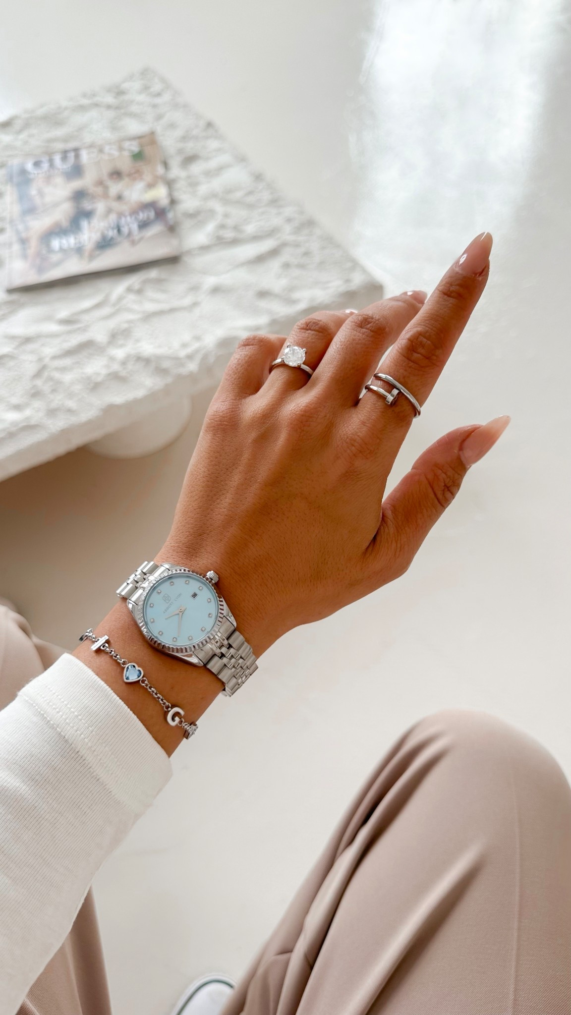 Perfect wrist stack - personalised bracelet with designed inspired watch and rings 

#LTKluxury #LTKuk #LTKspring