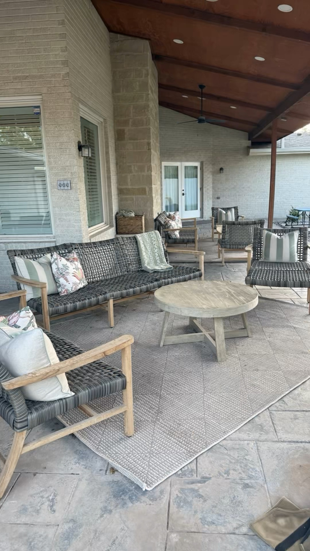 Almost finished with our patio setup! I love it so far and we have been using it every single night! 

We went with this furniture specifically because West Texas dust is no joke… and I cannot tell you how nice it is not dealing with cushions. Everything wipes clean so easily and looks so good! 

I just added these pillows to soften it up and bring in a little color. Now I need to be responsible and get storage for them so they actually stay nice 😅

Rugs, tables, and all decor are linked here. This setup has been so functional for us with kids and hosting!

#LTKSeasonal #LTKdayinmylife #LTKHome