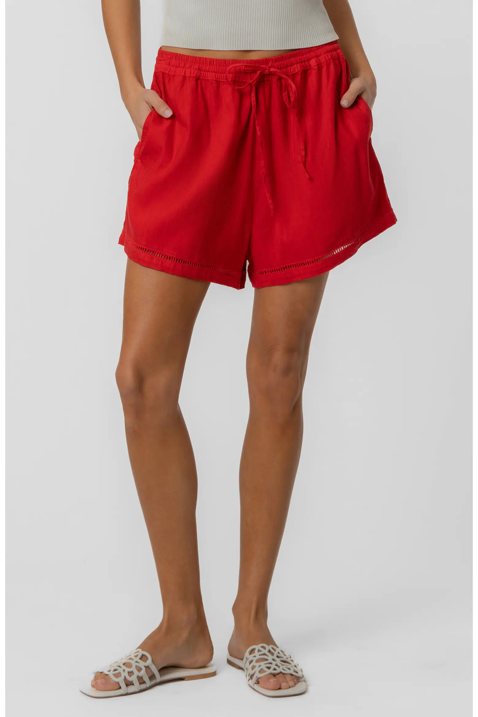 Aria Linen Blend Drawstring Shorts (Women) | Nordstrom | Nordstrom