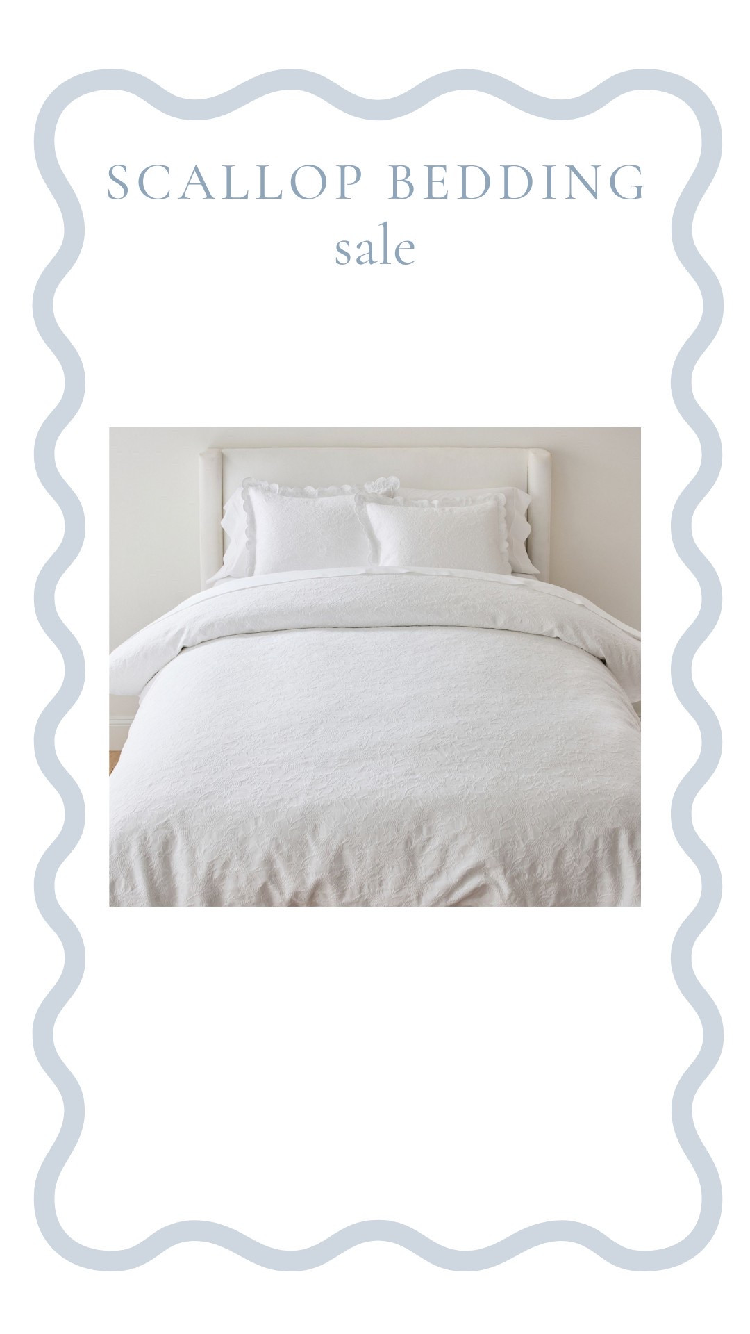 
This scalloped duvet is the sweetest little update for your bedroom—soft texture, timeless charm, and just the right touch of feminine detail.💕 On clearance!!!

#LTKSaleAlert #LTKStyleTip #LTKHome