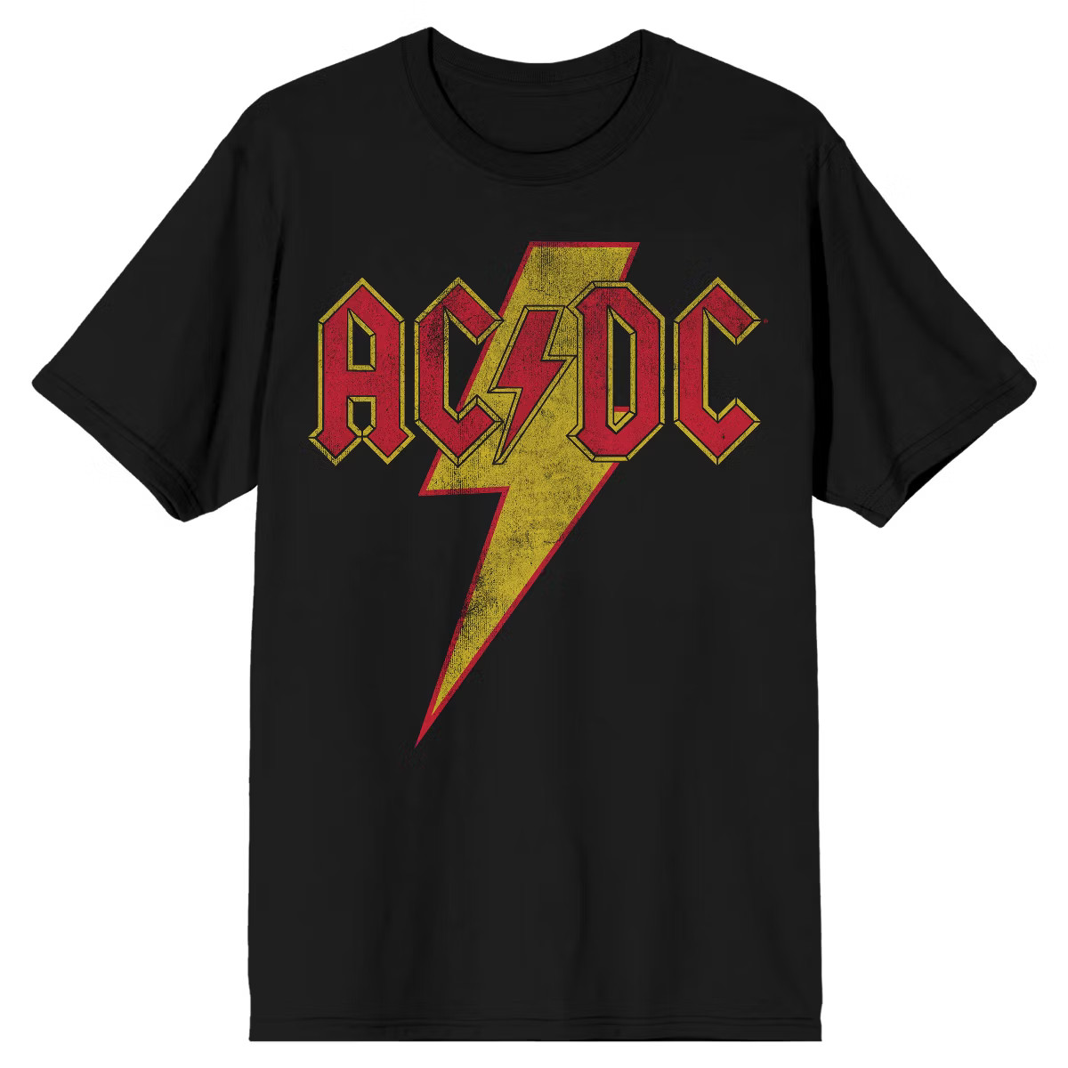 ACDC Vintage Lightning Bolt Logo Men's Black T-shirt | Target