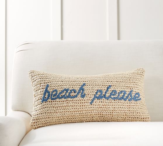 Beach Please Lumbar Pillow Cover | Pottery Barn (US)
