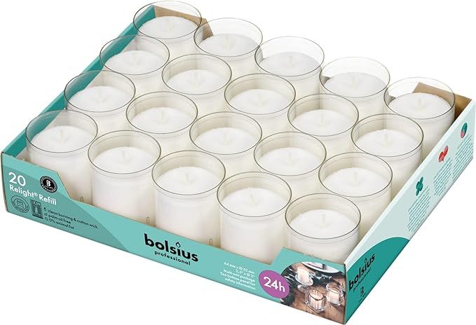 BOLSIUS Votive Candles - 20 Pack Restaurant Candles in Clear Unbreakable Plastic Cups - 24 Hours ... | Amazon (US)