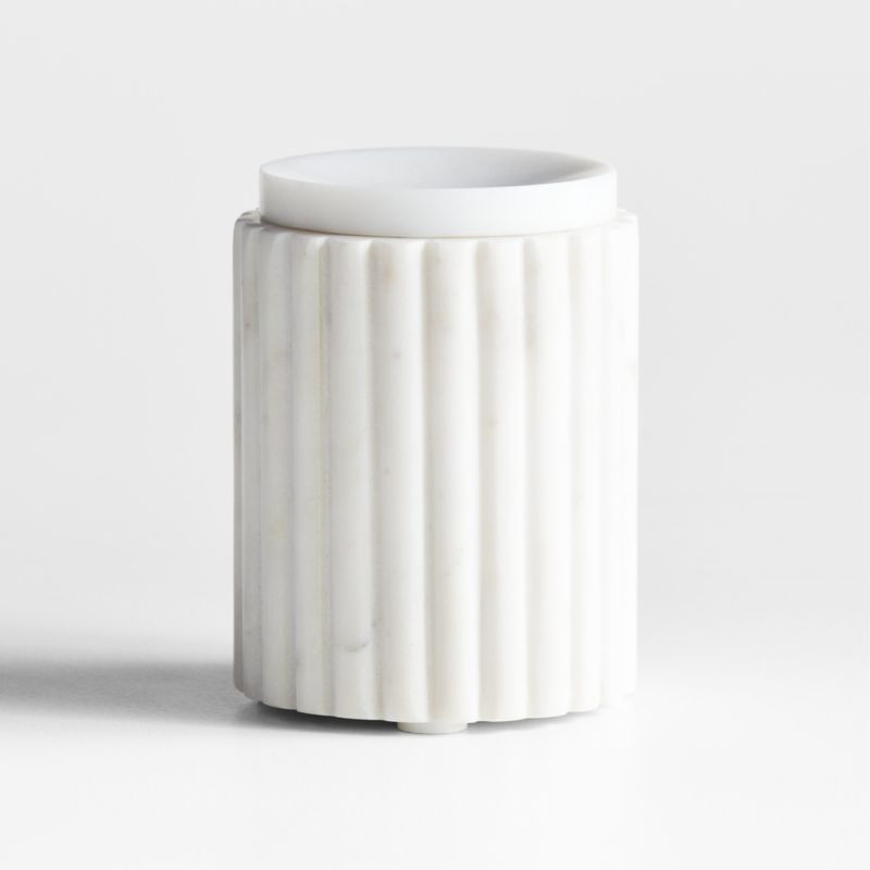 Carmen White Marble Canister | Crate & Barrel