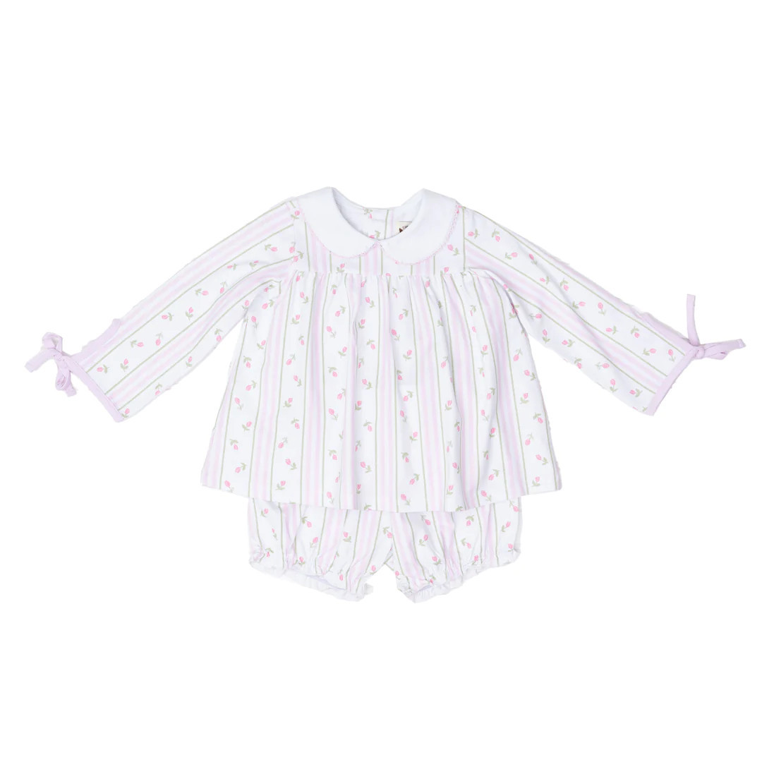 Mary Charlotte Striped Tulip Bloomer Set | The Oaks Apparel Company