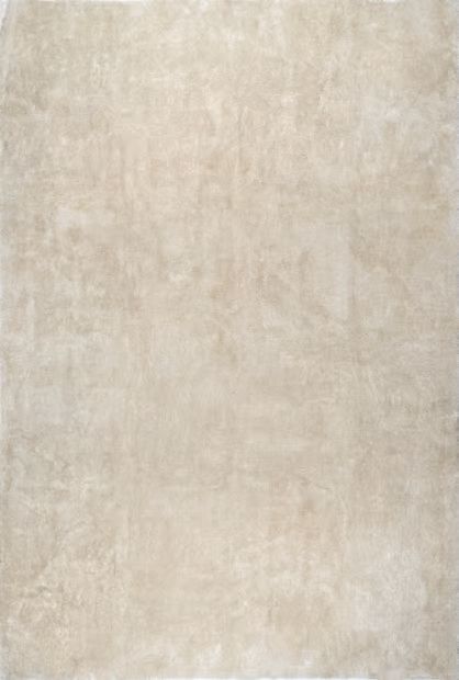 Cream Washable Solid Shag Area Rug | Rugs USA