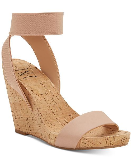 INC International Concepts I.N.C. Leanira Stretchy Ankle-Strap Wedge Sandals, Created for Macy's ... | Macys (US)