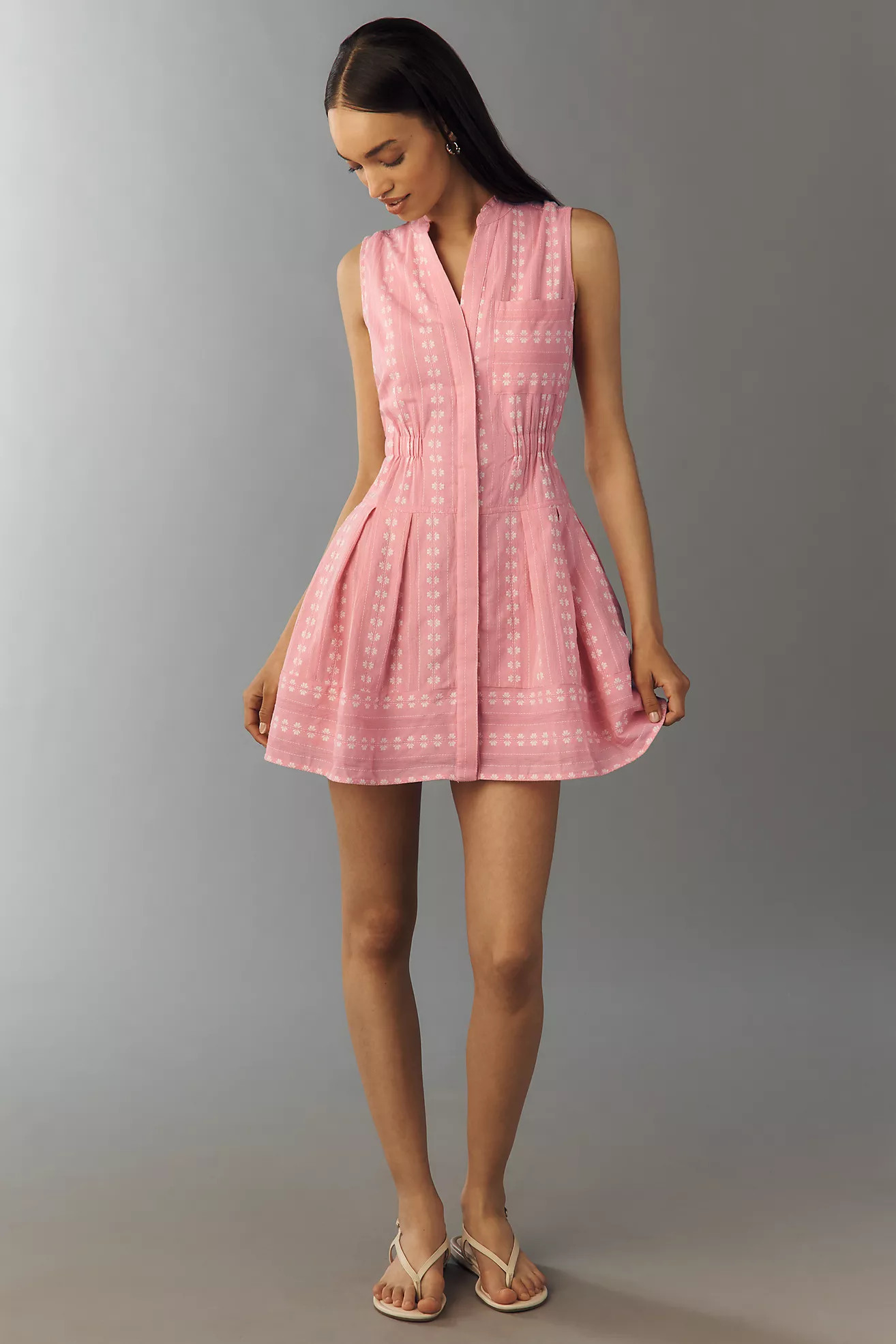 Maeve Sleeveless V-Neck Shirtdress | Anthropologie (US)