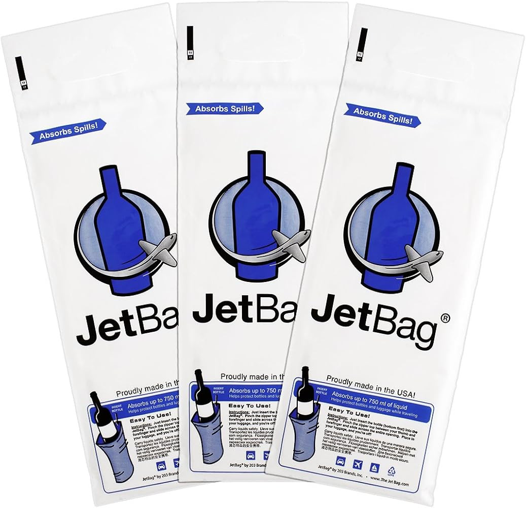 Idea Mia, LLC JetBag Bold - The Original ABSORBENT Reusable & Protective Bottle Bags - Set of 3 -... | Amazon (US)