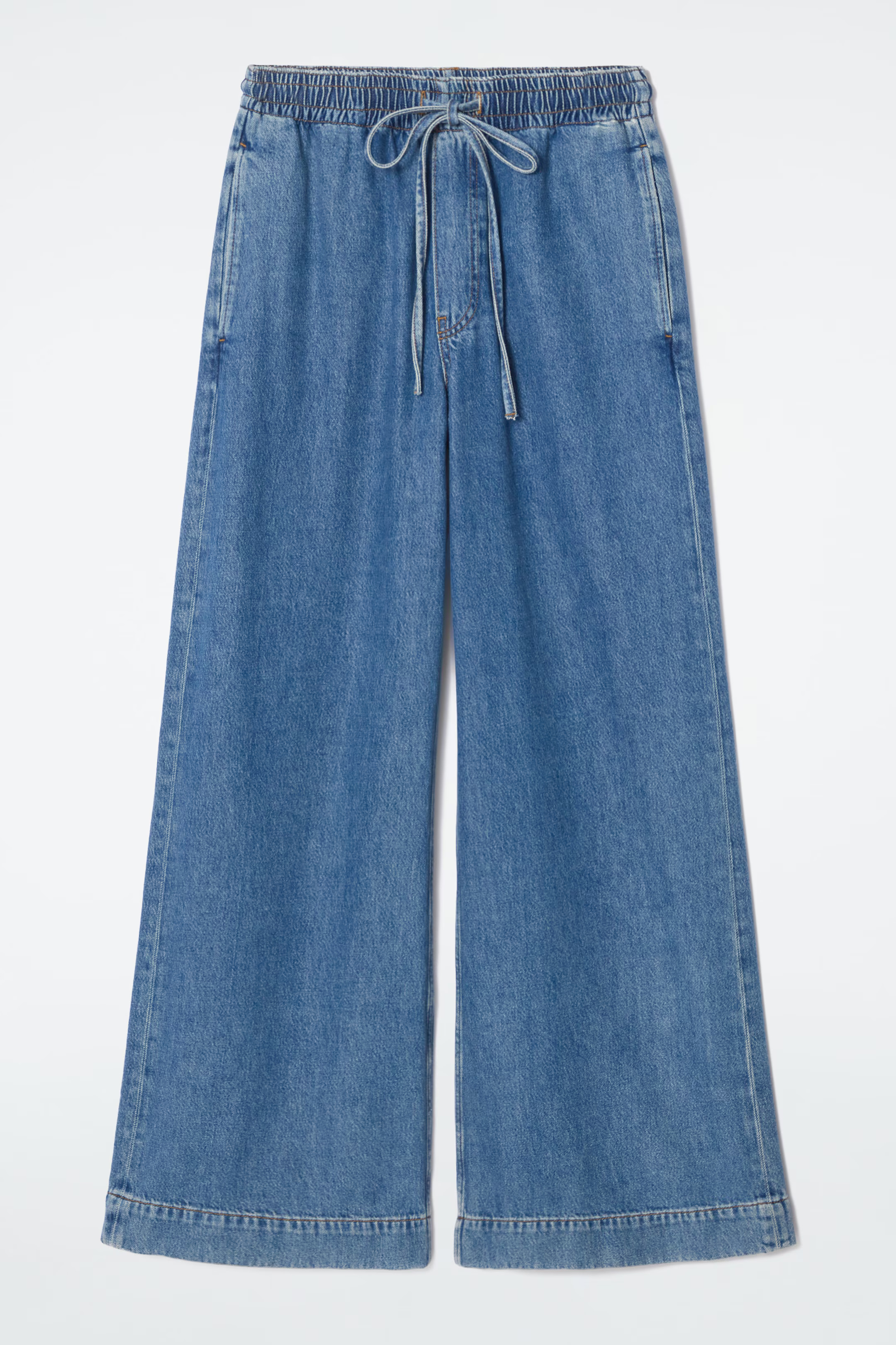 WIDE-LEG FLUID DENIM TROUSERS - WASHED BLUE | COS UK