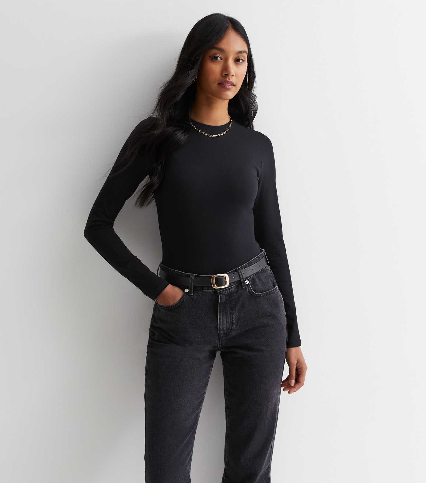 Black Jersey Crew Neck Bodysuit | New Look | New Look (UK)