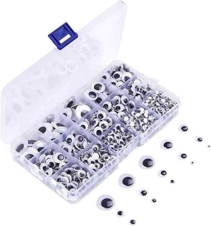 KUUQA 1220 Pieces Self Adhesive Wiggle Googly Eyes (Assorted Sizes) | Amazon (US)