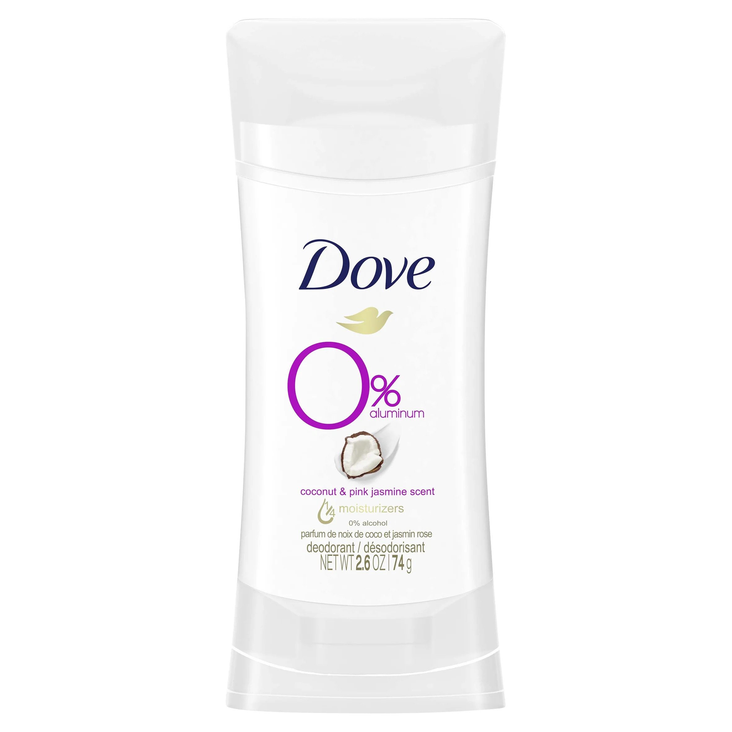 Dove 0% Aluminum Deodorant Stick Non-irritating Deodorant for Underarm Care Coconut and Pink Jasm... | Walmart (US)