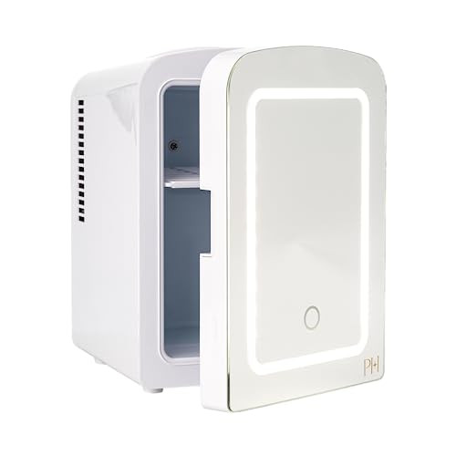 Paris Hilton Mini Refrigerator and Personal Beauty Fridge, Mirrored Door with Dimmable LED Light,... | Amazon (US)