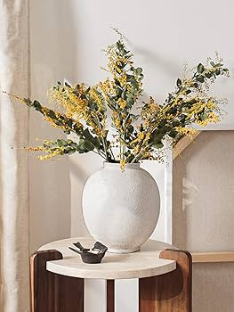 Large White Ceramic Vase - 9.8 Inch Rustic Farmhouse Vase for Home Decor, Minimalist Tall Vases f... | Amazon (CA)