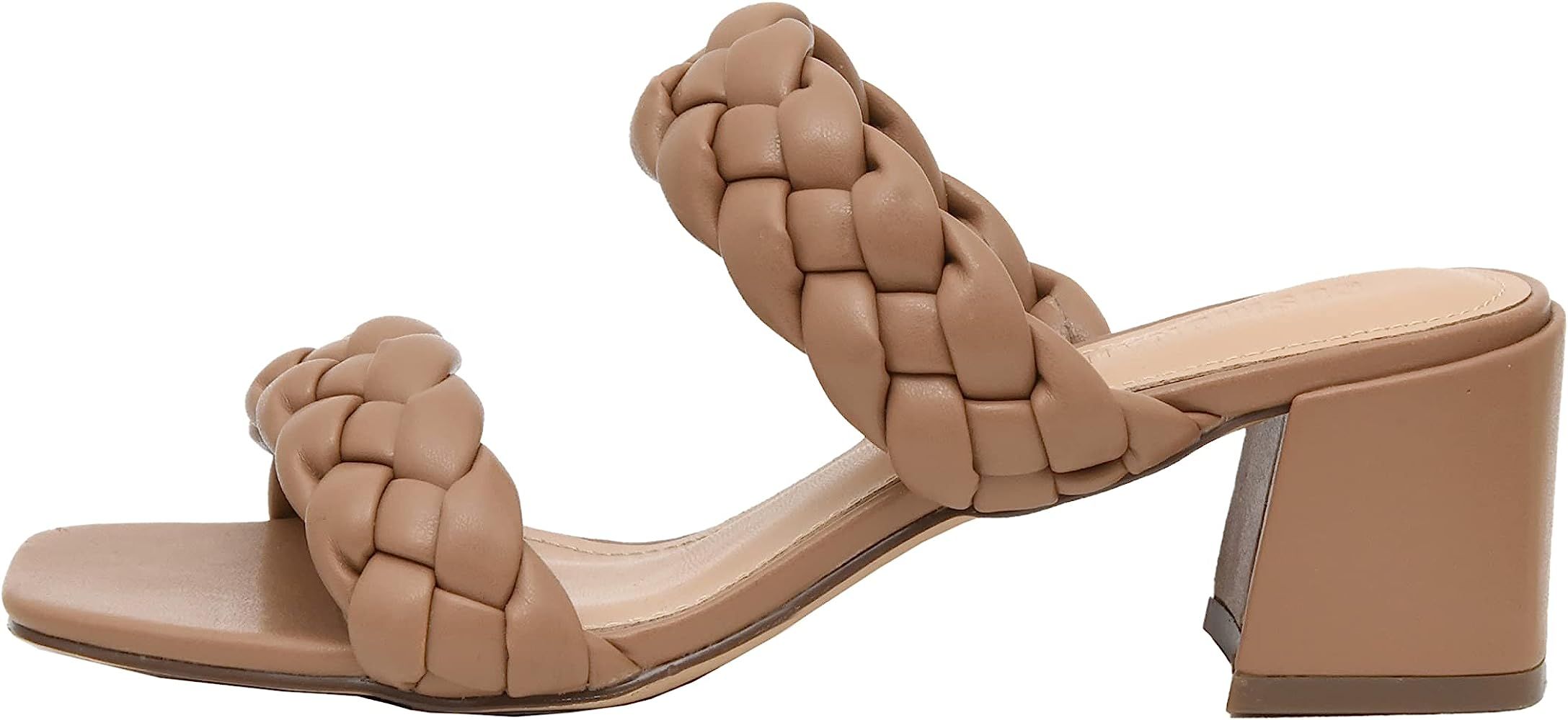 CUSHIONAIRE Women's Onyx braided Heel Sandal +Memory Foam Wide Widths Available | Amazon (US)