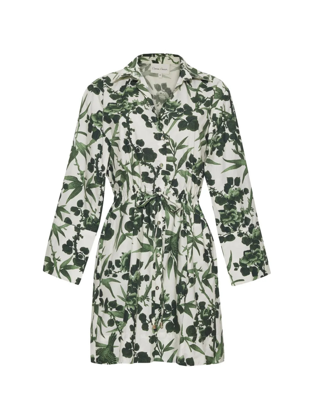 Cara Cara Henry drawstring floral-print mini dress - Neutrals | Farfetch Global