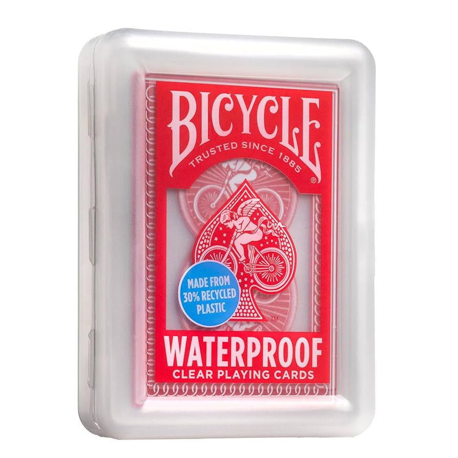 Bicycle Waterproof Red Playing Cards, Clear Plastic Playing Cards, Made from 30% Recycled Plastic... | Amazon (US)