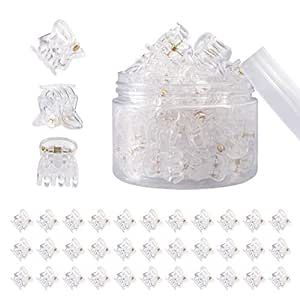 YOHAMA 36 PCS Clear Mini Hair Claw Clips Great for Design Kids Adult Hairstyles White Plastic Hai... | Amazon (US)