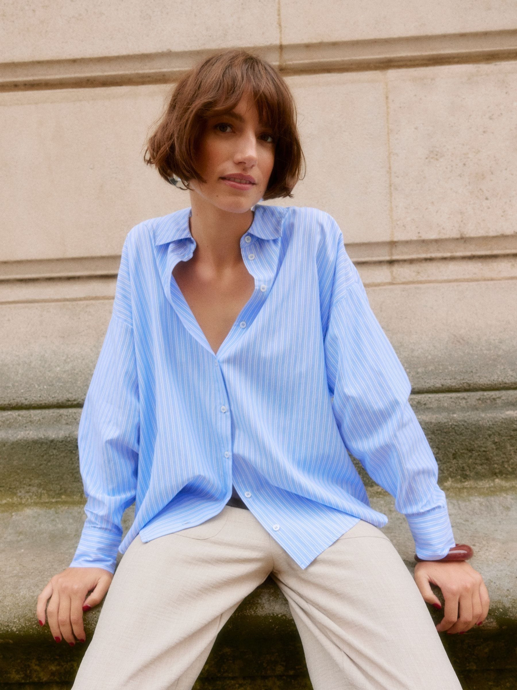Buy VERO MODA Blue Long Sleeve Shirt from Next Ireland | Next EU