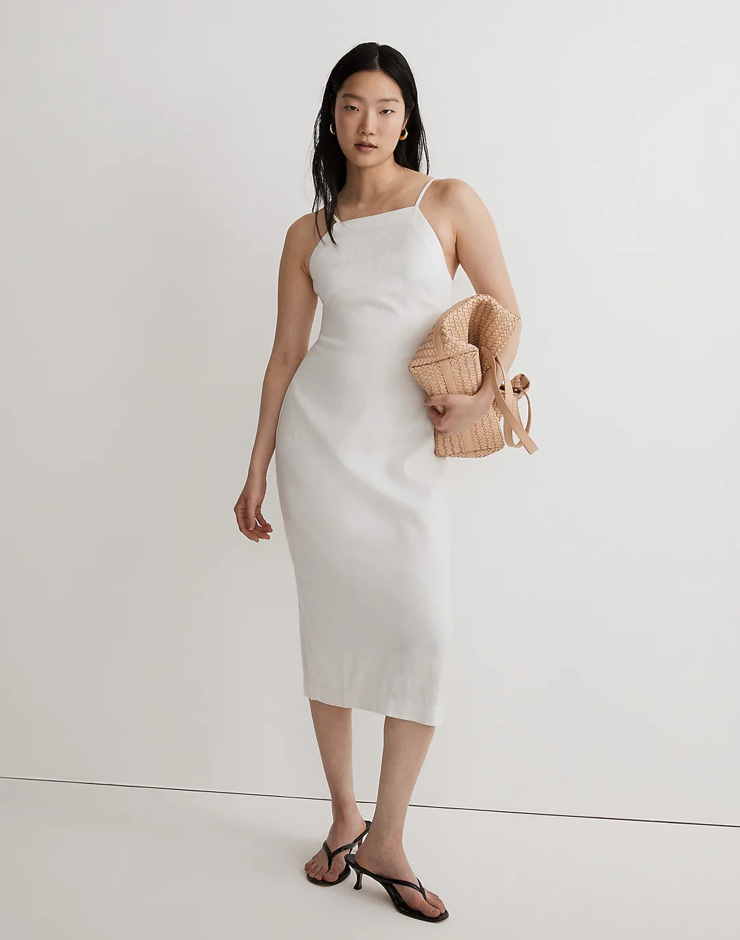 Petite Goldie Midi Dress in 100% Linen | Madewell
