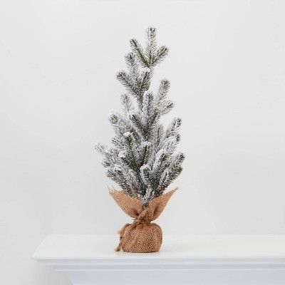 18" Burlap Wrapped Plastic Flocked Tree - Wondershop™ | Target