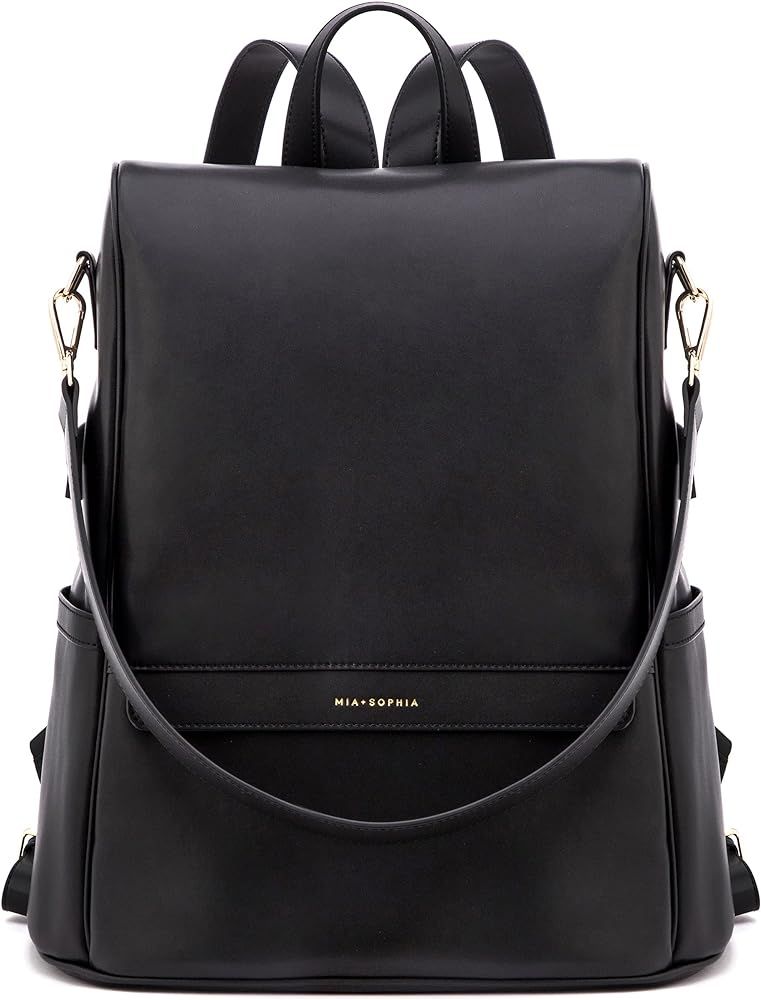 MIA + SOPHIA Black Diaper Bag Backpack      
 Faux Leather  

 Adult | Amazon (US)