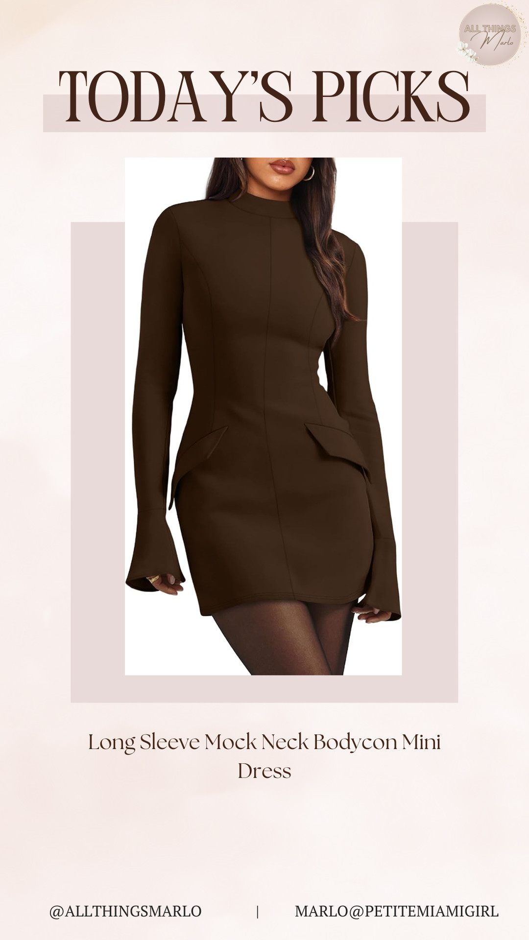 Long Sleeve Mock Neck Bodycon Mini Dress 

 #LTKSeasonal #LTKWorkwear #LTKTravel