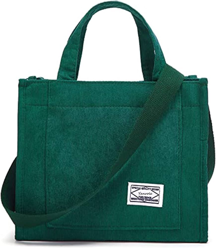 yanrole Tote Bag for Women,Canvas Small Satchel Bag,Stylish Corduroy Shoulder Bag,Fashion Cute Ho... | Amazon (US)