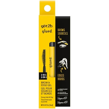 got2b Glued 2-in-1 Brow Gel & Edge Control, Strong Hold Eyebrow & Hair Mascara, 0.54 oz | Walmart (US)