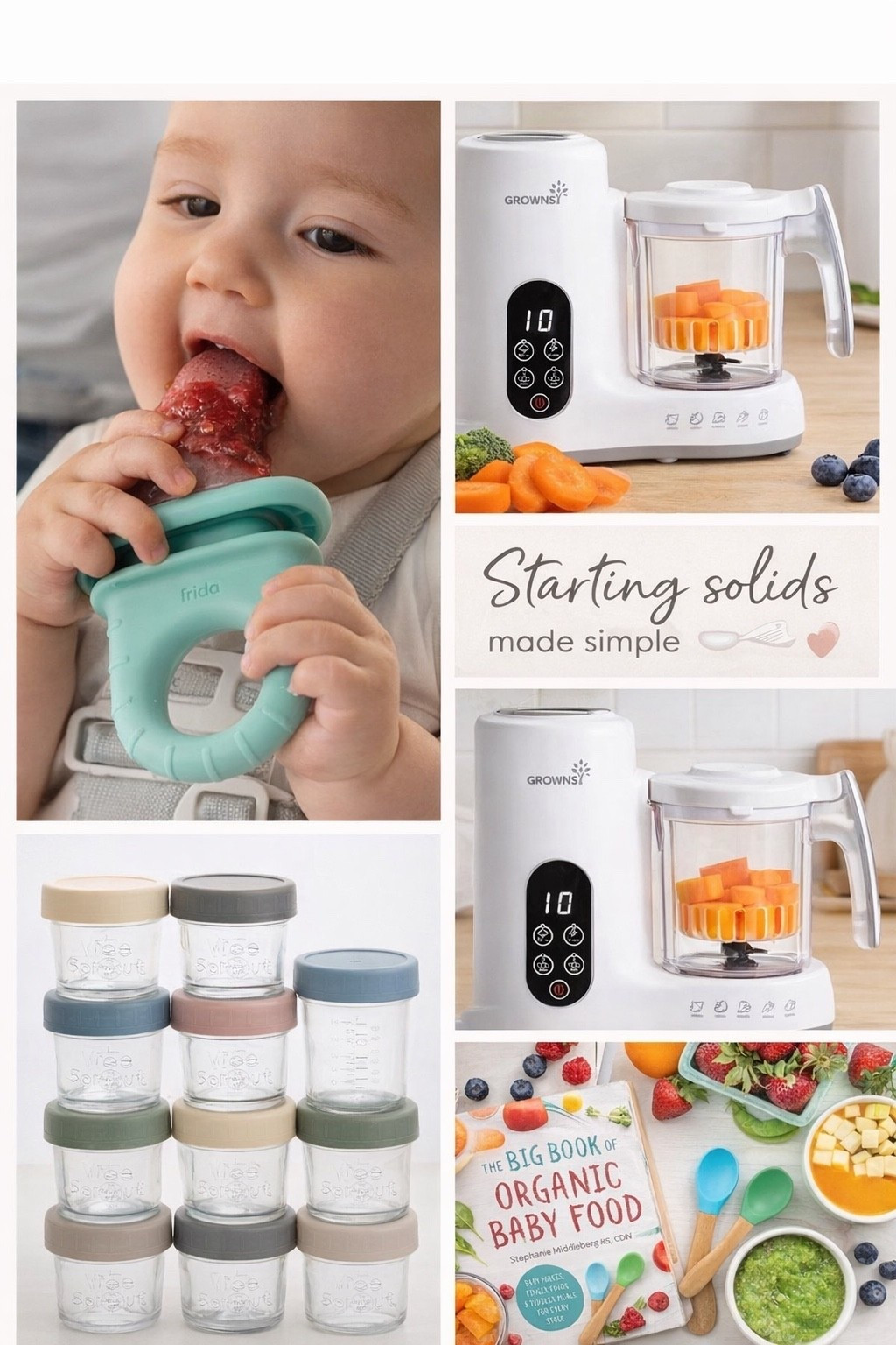 Starting solids soon + trying to keep it simple 🤍

I grabbed a baby food maker to steam + blend at home, glass storage jars for the freezer, and a push pop feeder for safe first tastes. This setup makes introducing fruits & veggies feel way less overwhelming — especially when you want control over ingredients.

Perfect for purées now and finger foods later 🙌
Saving this for our solids journey ✨


#LTKmomlife #LTKBaby