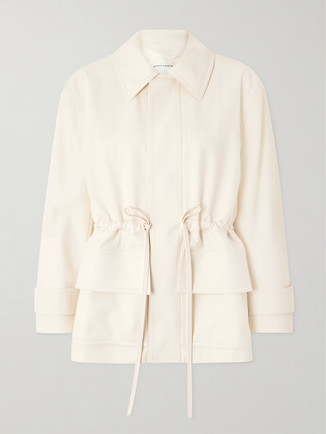 Bottega Veneta Leather-Trimmed Cotton-Twill Jacket