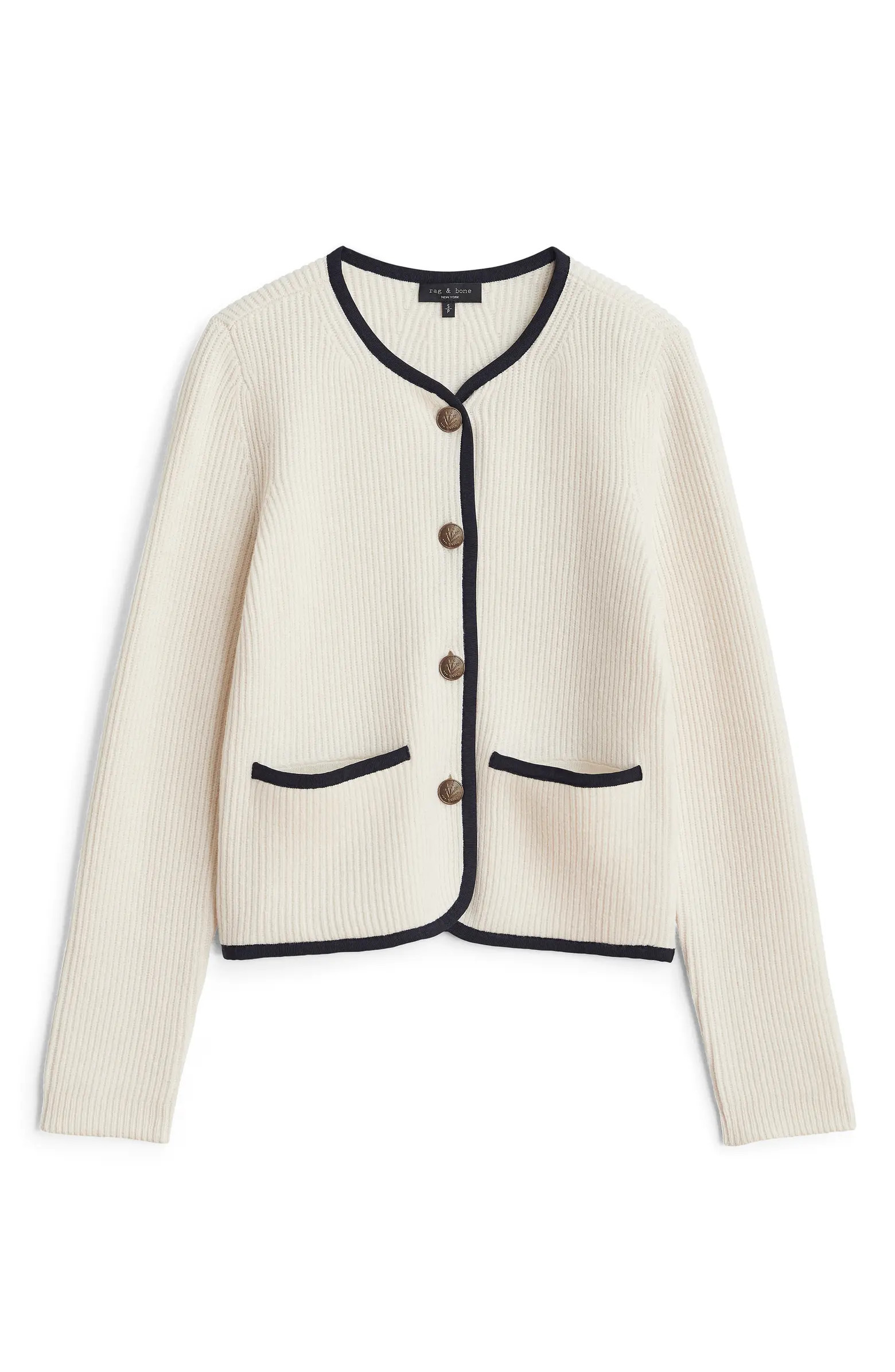 Nancy Rib Merino Wool Blend Cardigan | Nordstrom